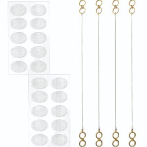 VRONZO 2-Pair Gold Plated Transparent, Stretchable Ear Chain and 20 Pack of Earlobe Support Patches For Women