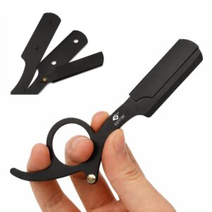 MIMSTEL Manual Shaving Barber Razor Straight Professional Hairdresser Trimming Beard Reusable Razor for Men Shaving for Face