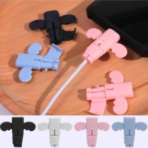MIMSTEL 4 Pcs Multicolor Angle Wings Cable Protector for Charging & Cables Charging Cable Protector Type c Power Cord Saver Wire Protection Pack of 4