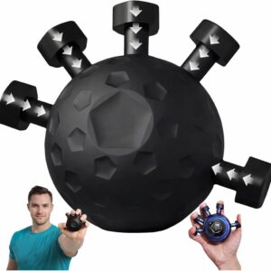 MIMSTEL Ultimate Finger Exerciser Strength Trainer Exercise Ball Hand Strengthener Hand Balls Workout Equipment for Men & Women Hand Grip Strengthener Black