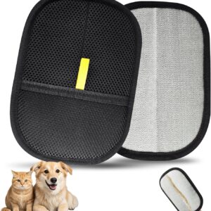 MIMSTEL Reusable Grooming Mitt Cleaning Glove for Furniture Carpets Car Seats & Gentle Massage for Dogs Cats Pet Hair Remover Glove Dog Hair Removal from Clothes 23.5x18cm)