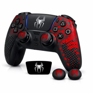 MIMSTEL PS5 Controller Skin Non-Slip Silicone Cover Thumb Grip Gaps Anti Slip Controller Skin Touch Pad Sticker and Cover Wrap Stickers Pack of 1 PS5 Controller Cover Thumb Grips Controller Accessories