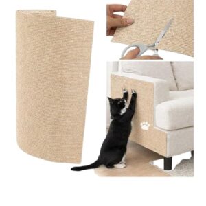 MIMSTEL 40x100cm Scratching Pad for Cats Wall Cat Scratcher Mat Cat Scratch Pad Cuttable Adhesive Pet Scratching Mat for Wall Cabinet Couch Floor