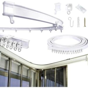 WUDIQ Heavy Duty Drape Mount System Universal Room Fit Flexible Ceiling Curtain Track Easy Install All Accessories Included 9.6ft/3m