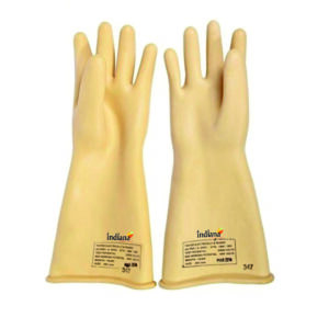Indiana as offered by nature 11 Kv Electrical Rubber Hand Gloves (White), Pack of 1